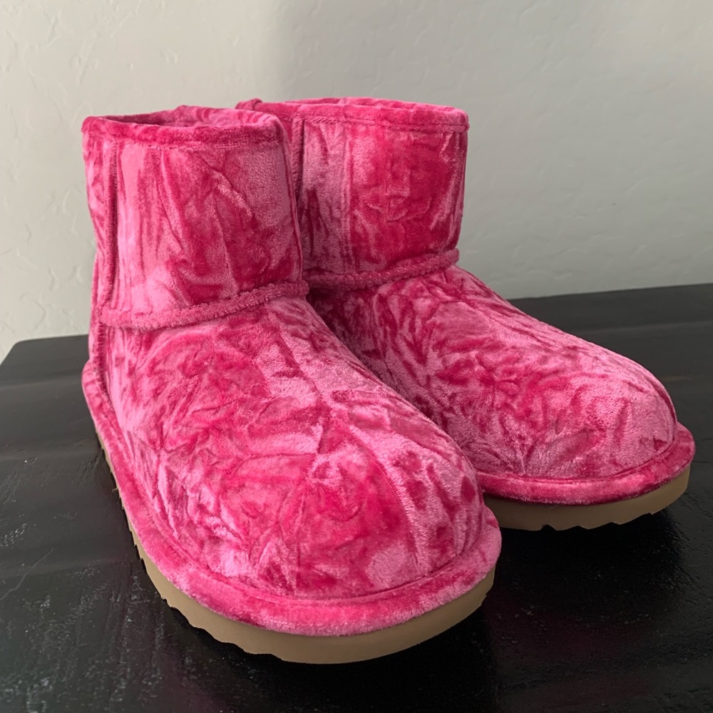 Ugg Classic Fuschia Pink Velvet Boots